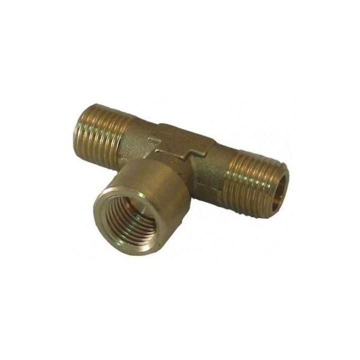 Raccordo ad alta pressione a T G3/8" MFM - ottone nichelato