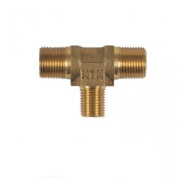 Raccordo ad alta pressione a T G3/8" M - G1/4" M - G3/8" M - ottone nichelato