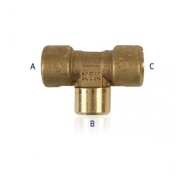 Raccordo ad alta pressione a T G1/2" FFF - ottone nichelato