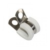 Graffa fissatubo 1/4” in acciaio inox  con guarnizione colore BIANCO ¼” S. Steel clamp with white seal