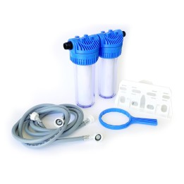 Kit doppio di sistema filtrante 2x9"- 3/4" con cartucce in melt blown da 5 -1 micron