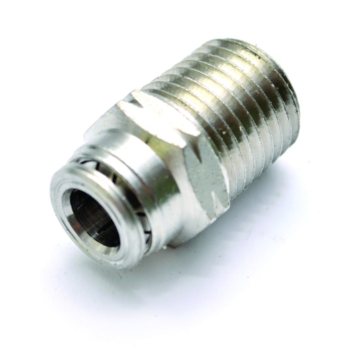 Raccordo inizio 1/4" tubo x 3/8 BSP - ottone nichelato