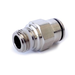 Raccordo inizio tubo 12 mm. innesto rapido x M filetto 1/4" - ottone nichelato