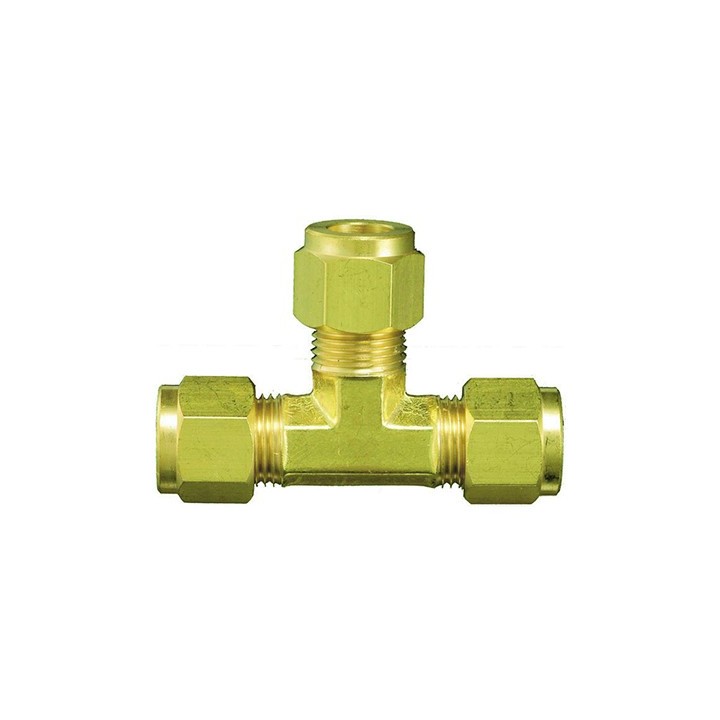 Raccordo a Tee a compressione 3/8 x 3/8 x 3/8 in ottone