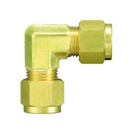 Raccordo a L curva 90° a compressione 3/8 x 3/8 in ottone