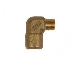 Raccordo alta pressione a L G3/8" M - G1/4" F in ottone